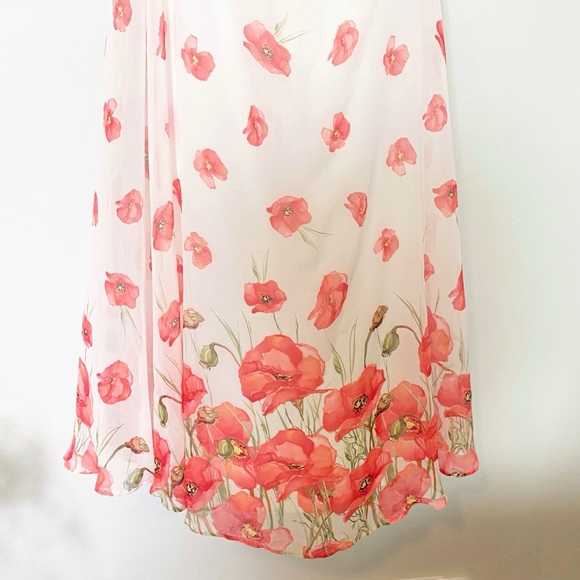 Lulu's Poppy Floral Maxi Dress Halter Neck Ivory/Red Size XL NWT - Picture 9 of 14